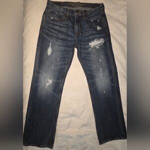 American Eagle Jeans Original Boot Mens 32x32 Blue Distressed Denim Jeans